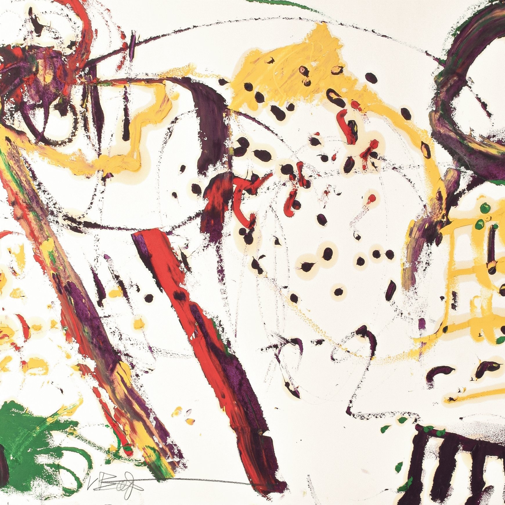 Artwork by Volker Beyer, ZWEI FIGUREN (2005), Made of Oil paint on sturdy laid paper,