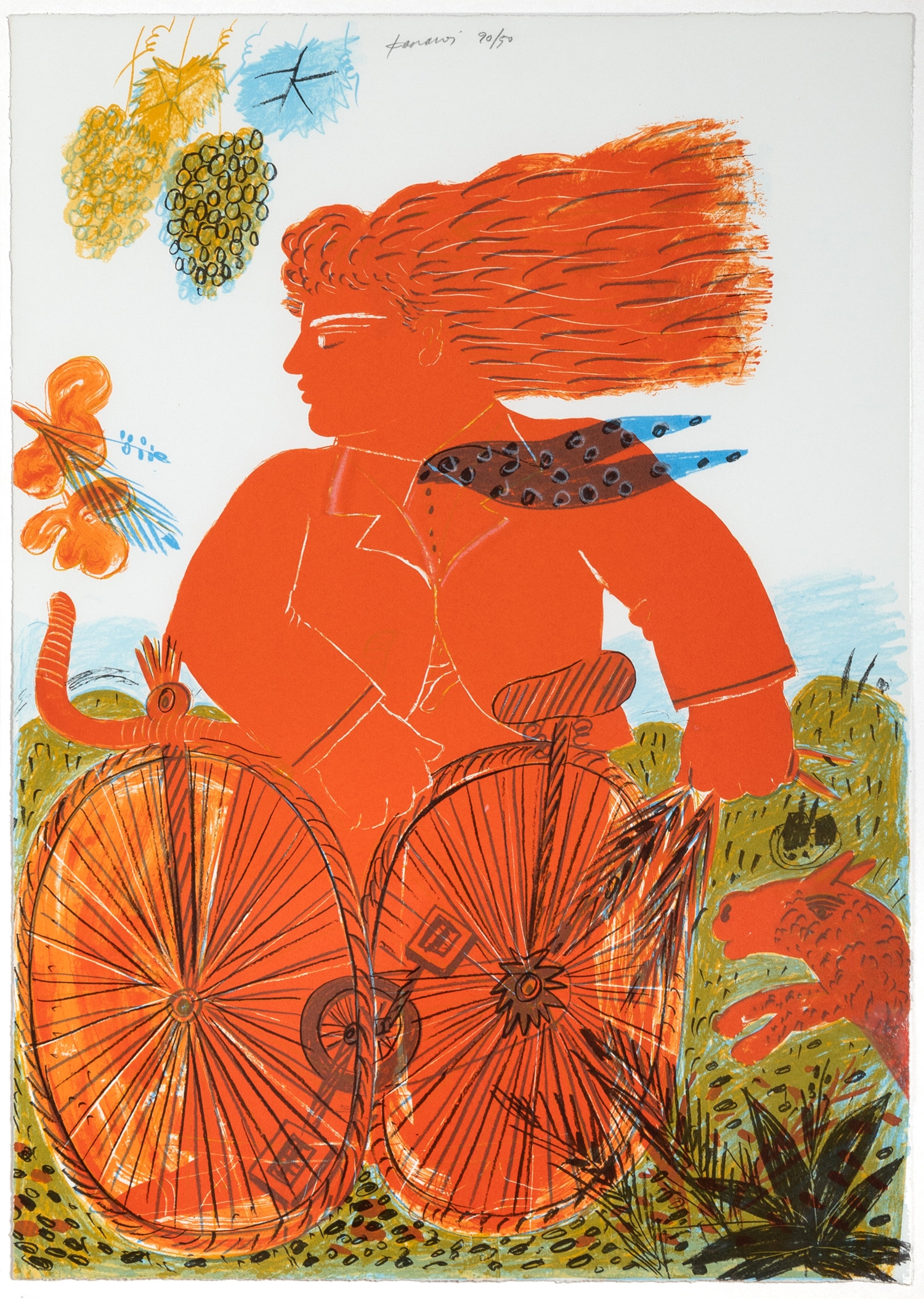 Κόκκινος ποδηλάτης. by Alecos Fassianos