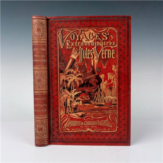 Edouard Riou | Jules Verne, Capitaine Hatteras, A L'Obus, Red Cover ...