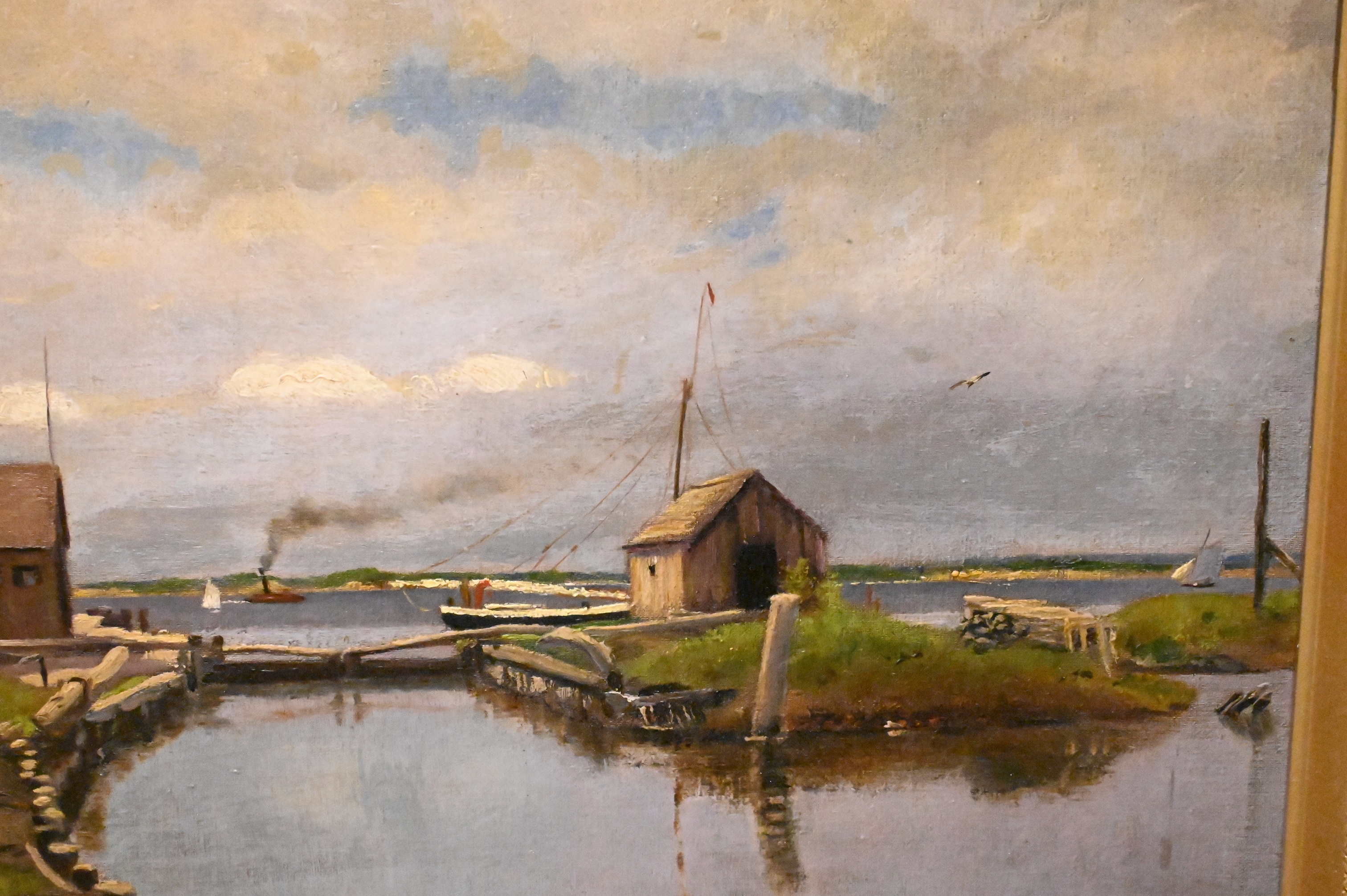 Artwork by Chester Springs, “River Scene Landscape”, Made of Oil on canvas