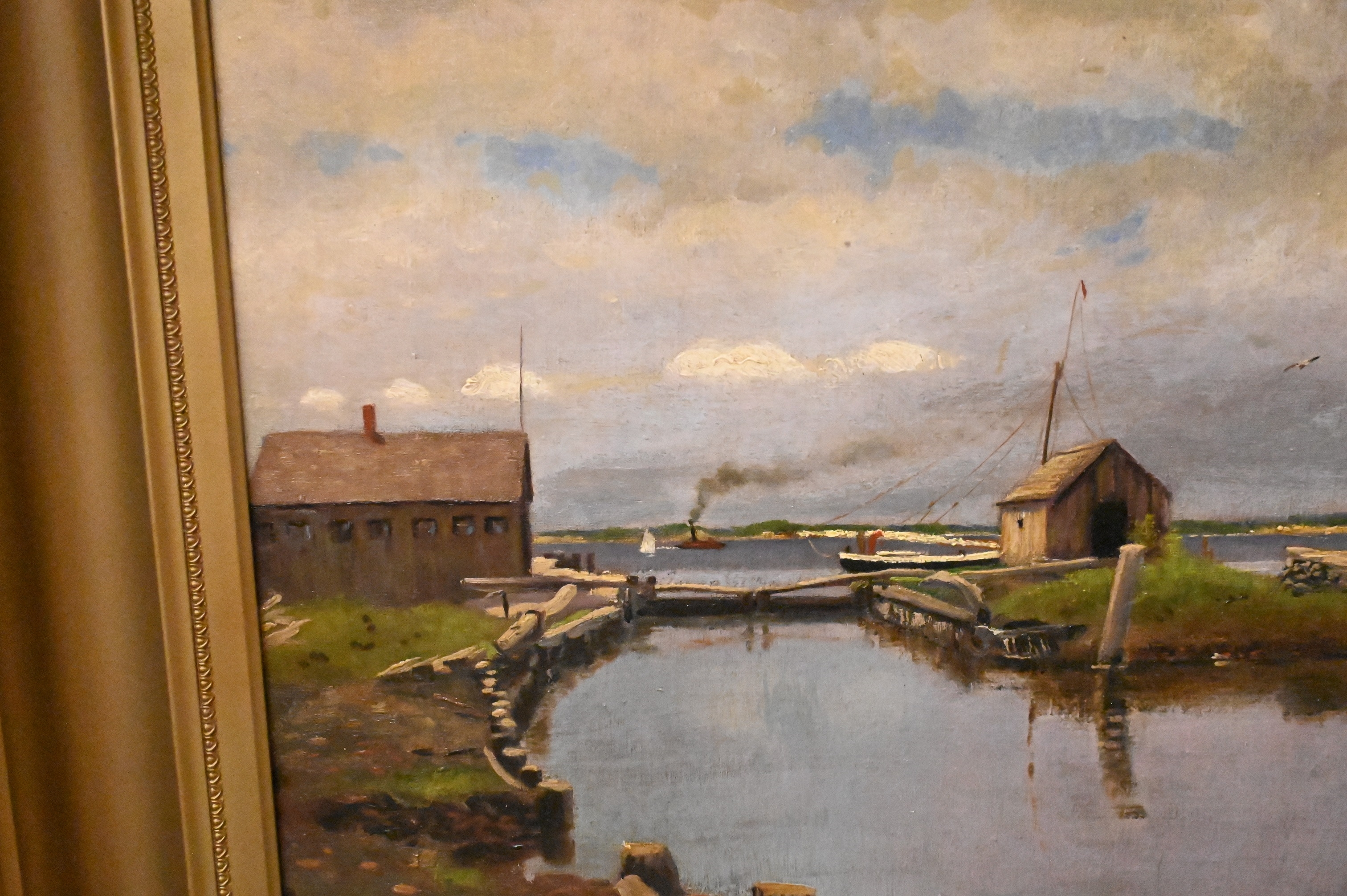 Artwork by Chester Springs, “River Scene Landscape”, Made of Oil on canvas