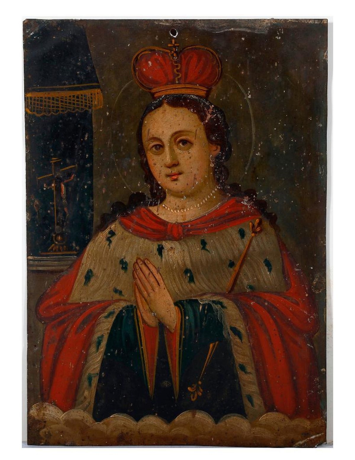 Mexican Retablo Alma de María Oil on Tin main image 1