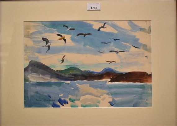 seagulls following the wake of the steamer by Jean Dryden Alexander, 1971