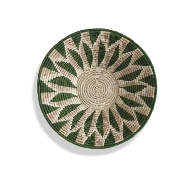Artwork by Daisy Mvoti, A Tintsaba coiled sisal basket, 2023, Made of green and beige