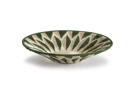 Artwork by Daisy Mvoti, A Tintsaba coiled sisal basket, 2023, Made of green and beige