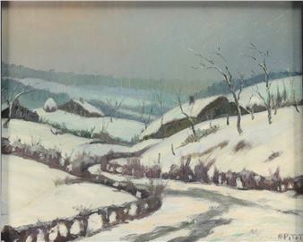 countryside in the snow - Nicolas Pitot