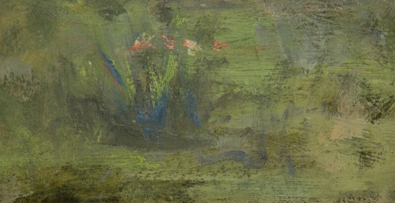 Artwork by Clark Crum, Girl Feeding the Lambs, Made of oil on canvas