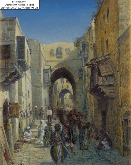 Street Scene in Jerusalem;  by Paul H. Ellis