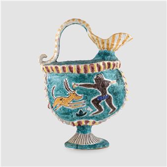 Polychrome ceramic pourer - Giosuè Procida