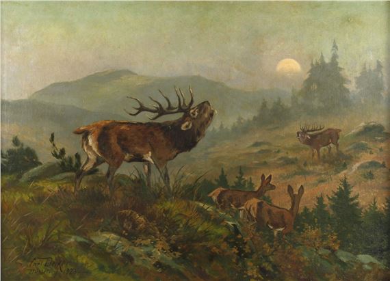 Hirschbrunft by Carl Deiker, 1923