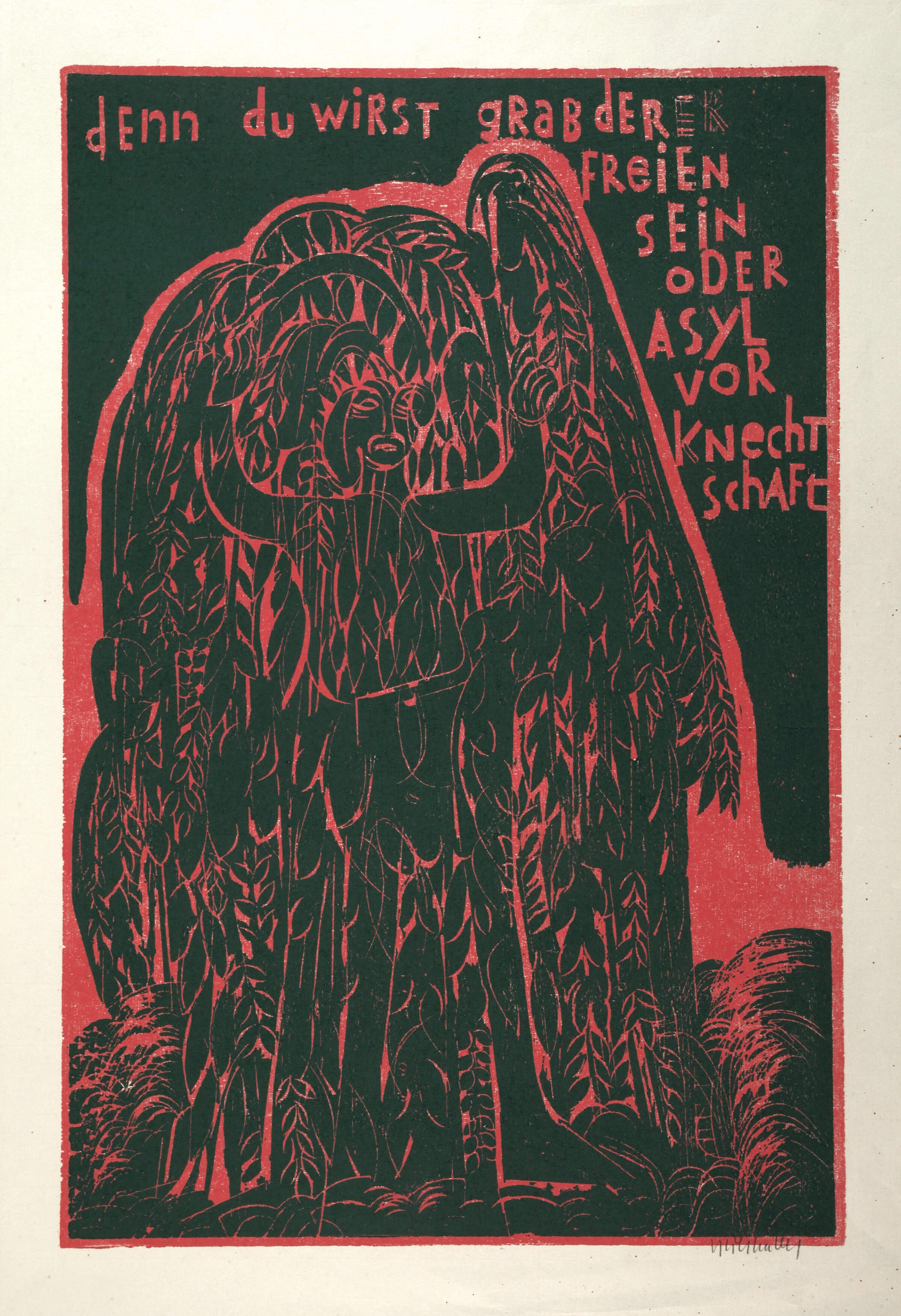 Artwork by HAP  Grieshaber, Epitaph für Allende, Made of color woodcut