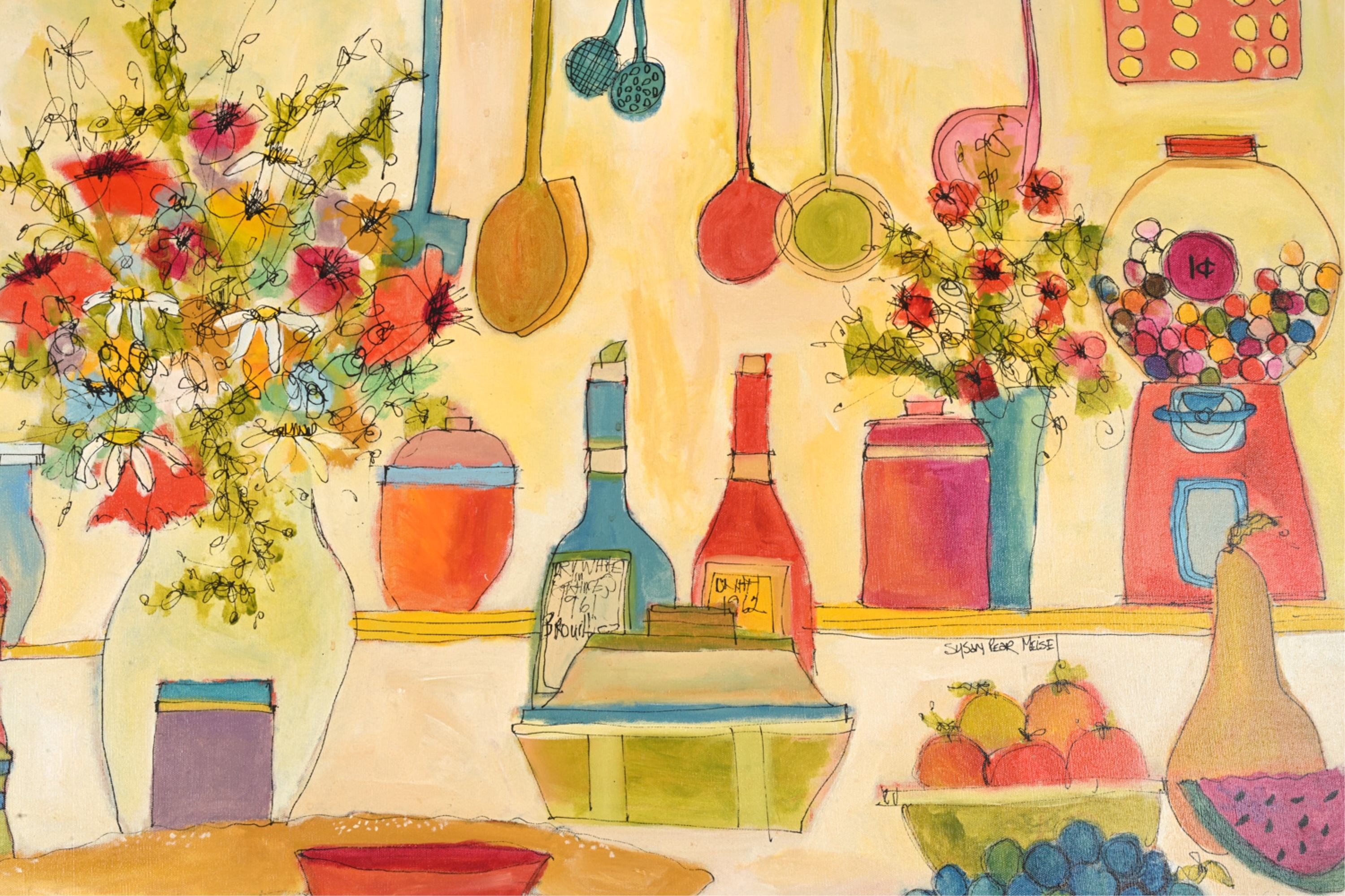Susan Pear Meisel | SUSAN PEAR MEISEL, NY (B. 1947) ACRYLIC ON CANVAS ...