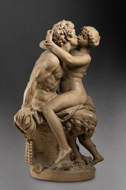 L'ivresse du vin and L'ivresse du baiser also known as Satyr and Nymph by Claude Michel Clodion, French School, 19th Century, circa 1780