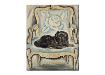 A DOG ON THE CHAIR - Tadashi Koyanagi