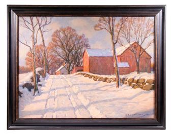 New Hampshire Farm Road in Winter - R. Emmett Owen
