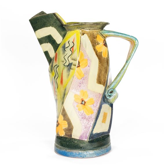 A Paul Jackson ceramic pitcher in the Cubist taste by Paul Jackson