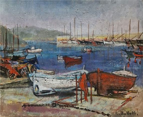 César BOLLETTI (c.1915-1995) Boats on dry... - Lot 257 - Pichon & Noudel-Deniau (Azur Enchères by César Bolletti