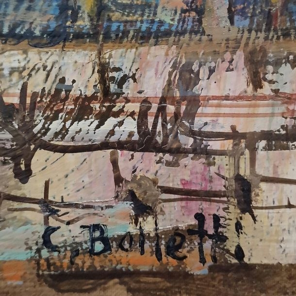 Artwork by César Bolletti, César BOLLETTI (c.1915-1995) Pierrot OIL... - Lot 251 - Pichon & Noudel-Deniau (Azur Enchères, Made of oil on canvas