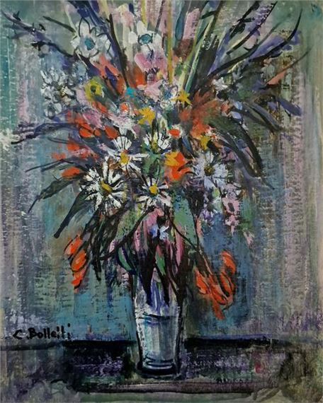 César BOLLETTI (c.1915-1995) Field flowers OIL... - Lot 247 - Pichon & Noudel-Deniau (Azur Enchères