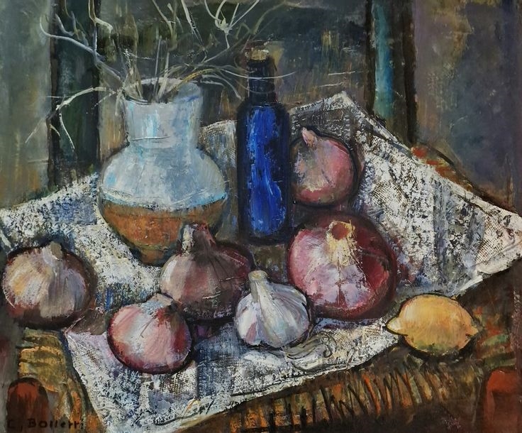 Artwork by César Bolletti, César BOLLETTI (c.1915-1995) Still life with... - Lot 255 - Pichon & Noudel-Deniau (Azur Enchères, Made of oil on canvas