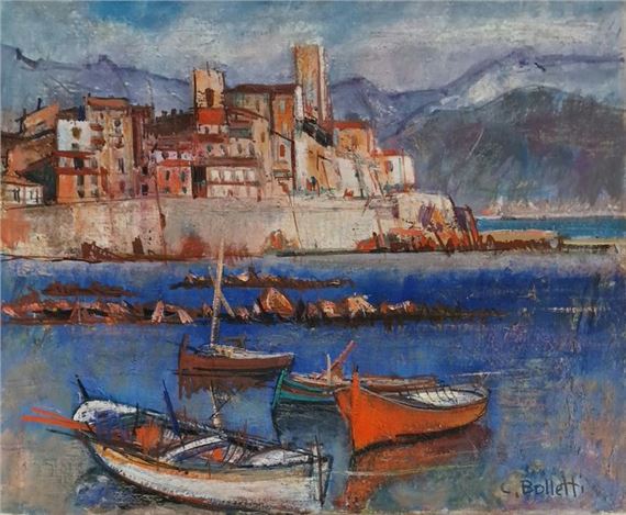 César BOLLETTI (c.1915-1995) Antibes, les... - Lot 260 - Pichon & Noudel-Deniau (Azur Enchères