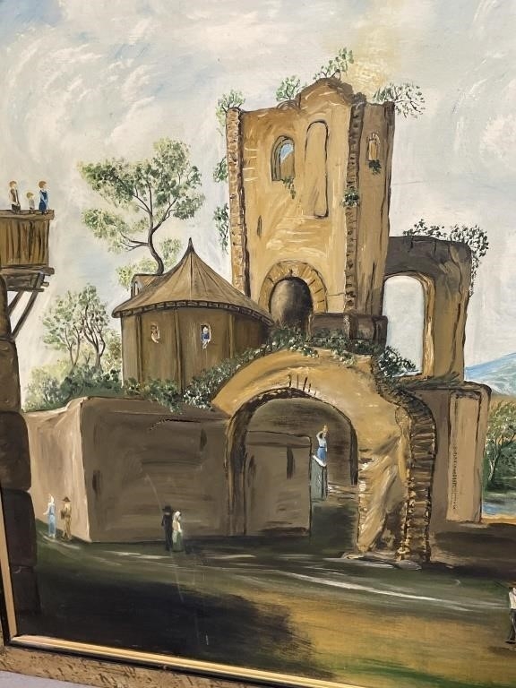 Artwork by Rose Varela, RK) Rose Varela Oil Painting on Canvas *Damaged, Made of Oil Painting on Canvas