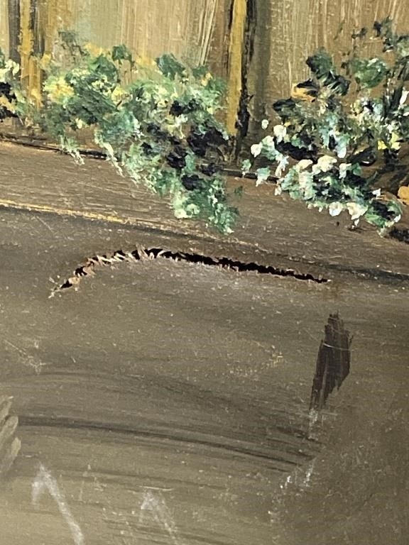 Artwork by Rose Varela, RK) Rose Varela Oil Painting on Canvas *Damaged, Made of Oil Painting on Canvas