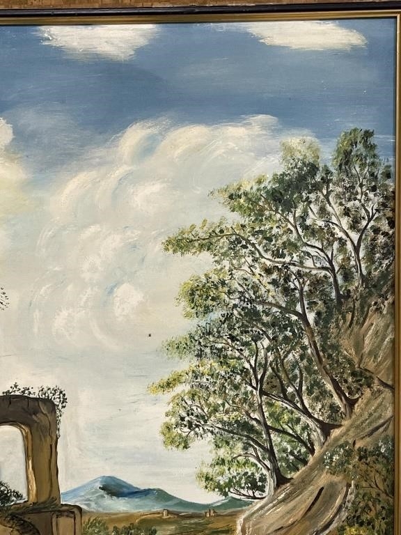 Artwork by Rose Varela, RK) Rose Varela Oil Painting on Canvas *Damaged, Made of Oil Painting on Canvas