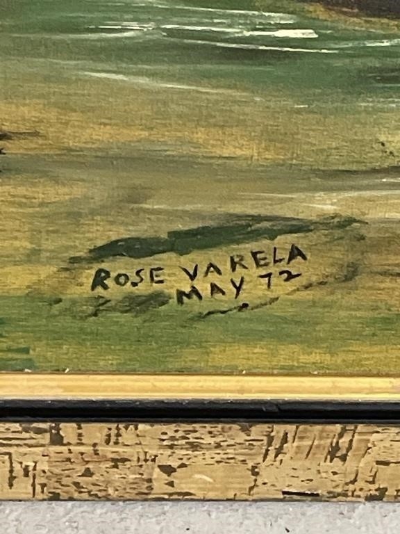 Artwork by Rose Varela, RK) Rose Varela Oil Painting on Canvas *Damaged, Made of Oil Painting on Canvas