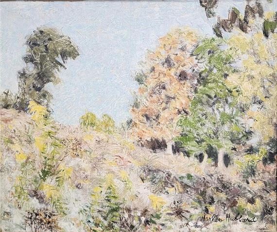 Harlan Hubbard 14x17 O/B Fall Landscape by Harlan Hubbard