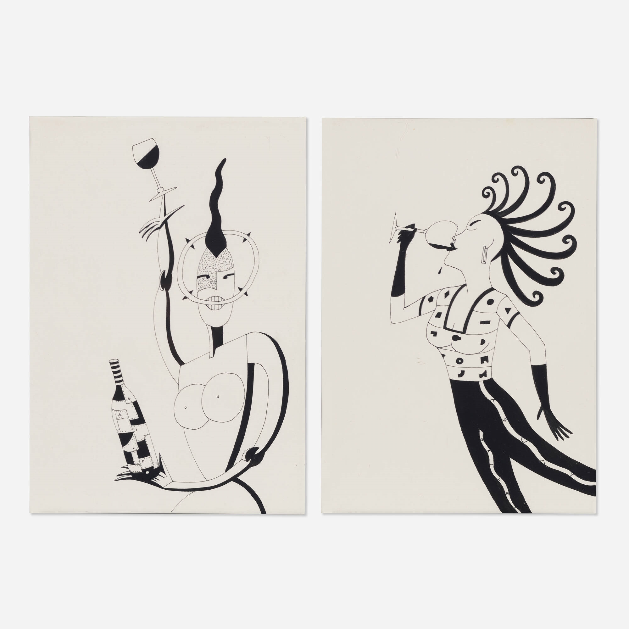 Artwork by Dan Dailey, Untitled (two works), Made of ink on paper