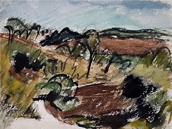 Harlan Hubbard 5x6.5 WC "Hills by Harlan Hubbard