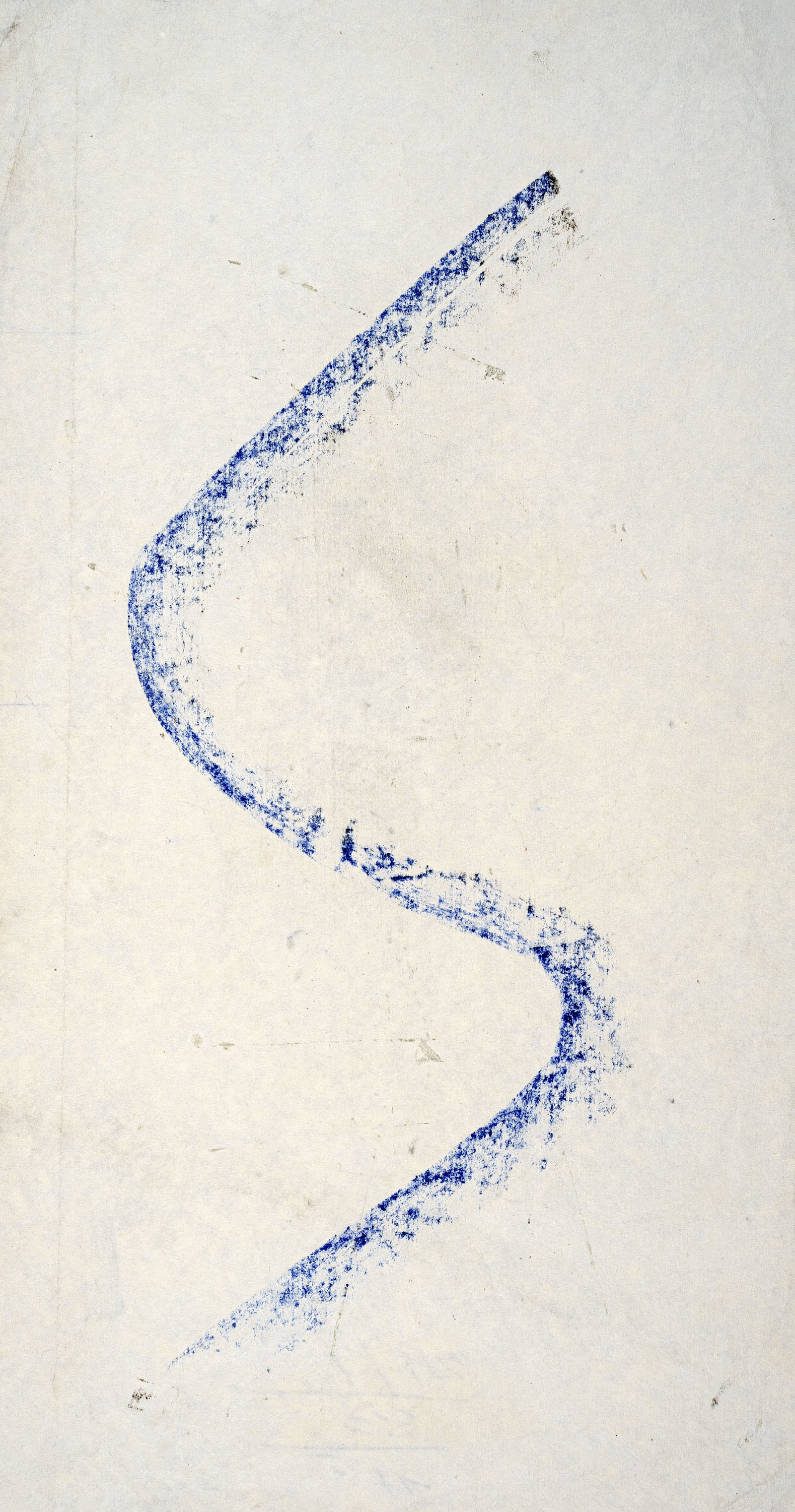 Artwork by Hermann Glöckner, Blauer Schwung, vertikal, Made of Chalk drawing in colours