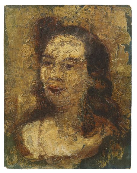 Weibliches Bildnis nach halbrechts