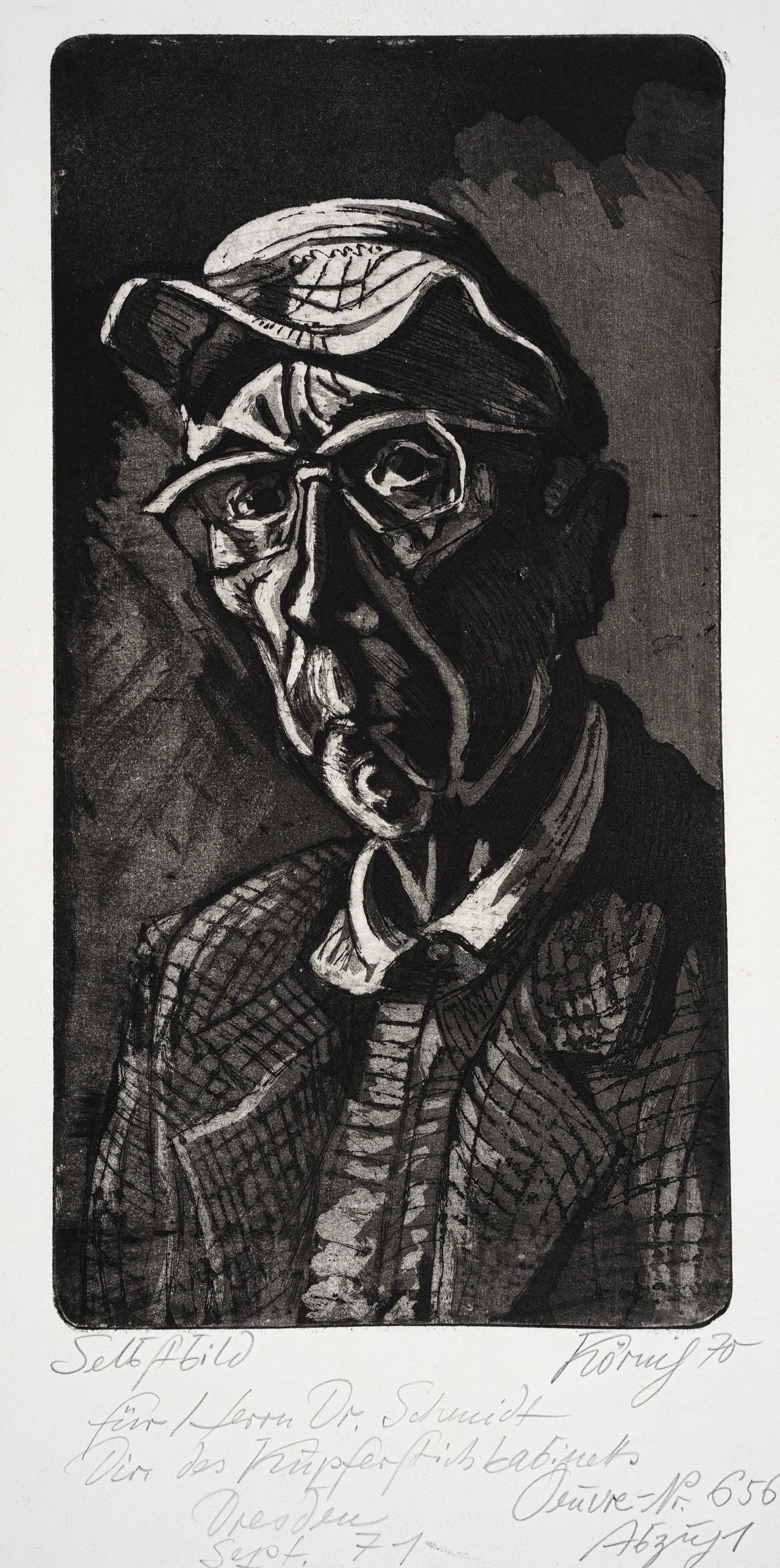 Artwork by Hans Körnig, Selbstbild, Made of Aquatint