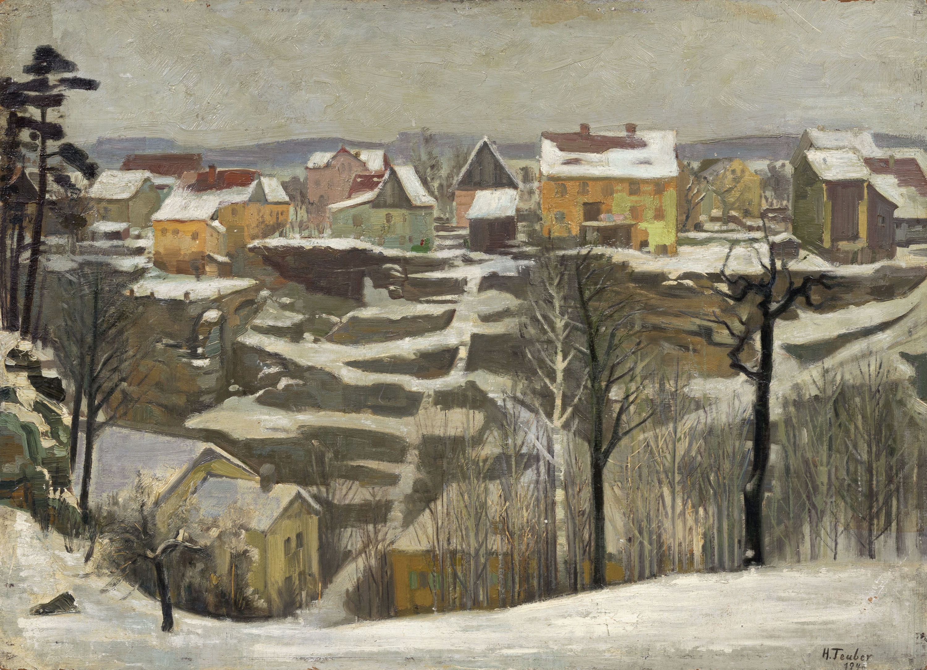 Winter in der Sächsischen Schweiz by Hermann Teuber, 1946