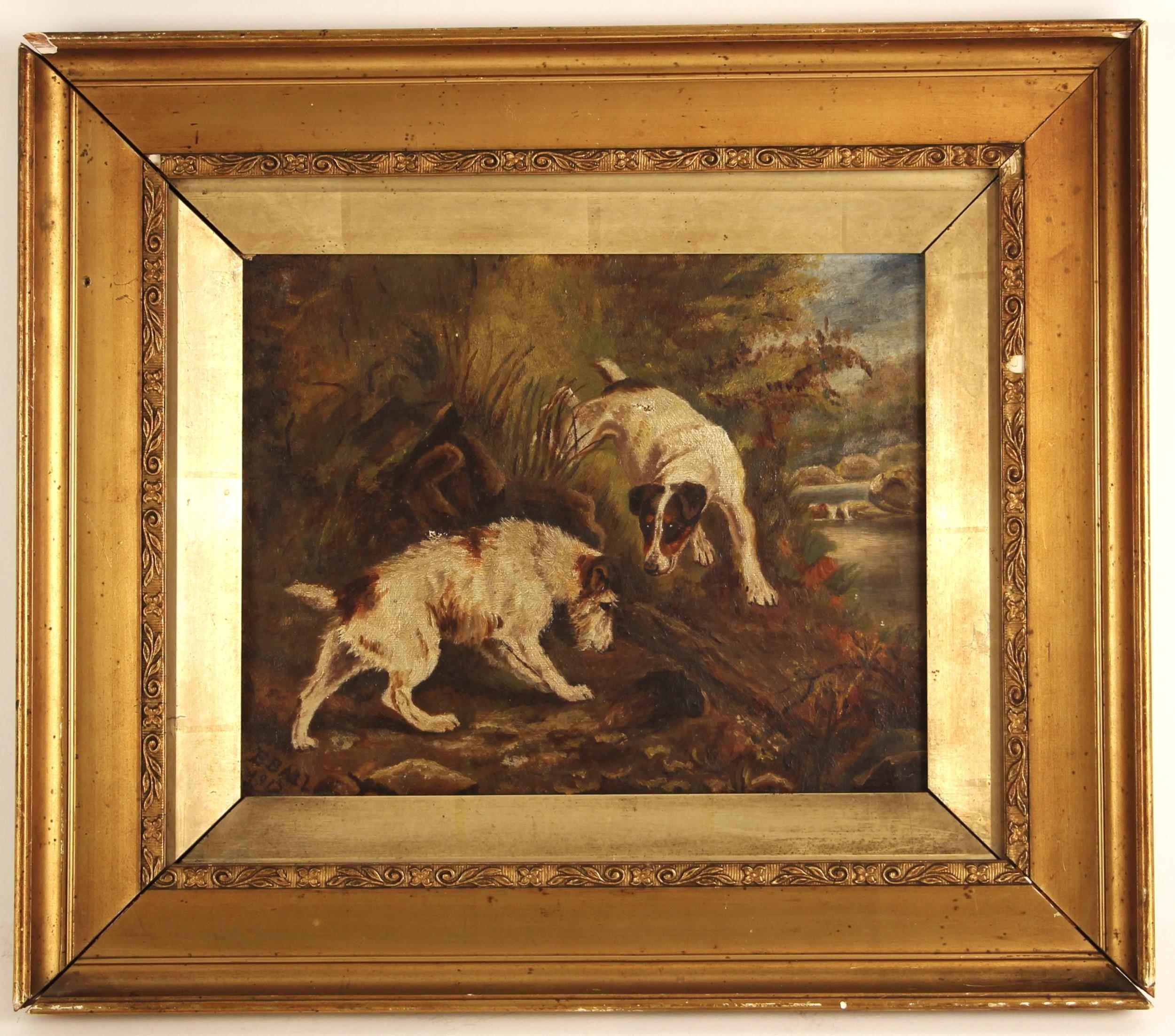 E. Ball | Terriers ratting, a study in the manner of George Armfield ...