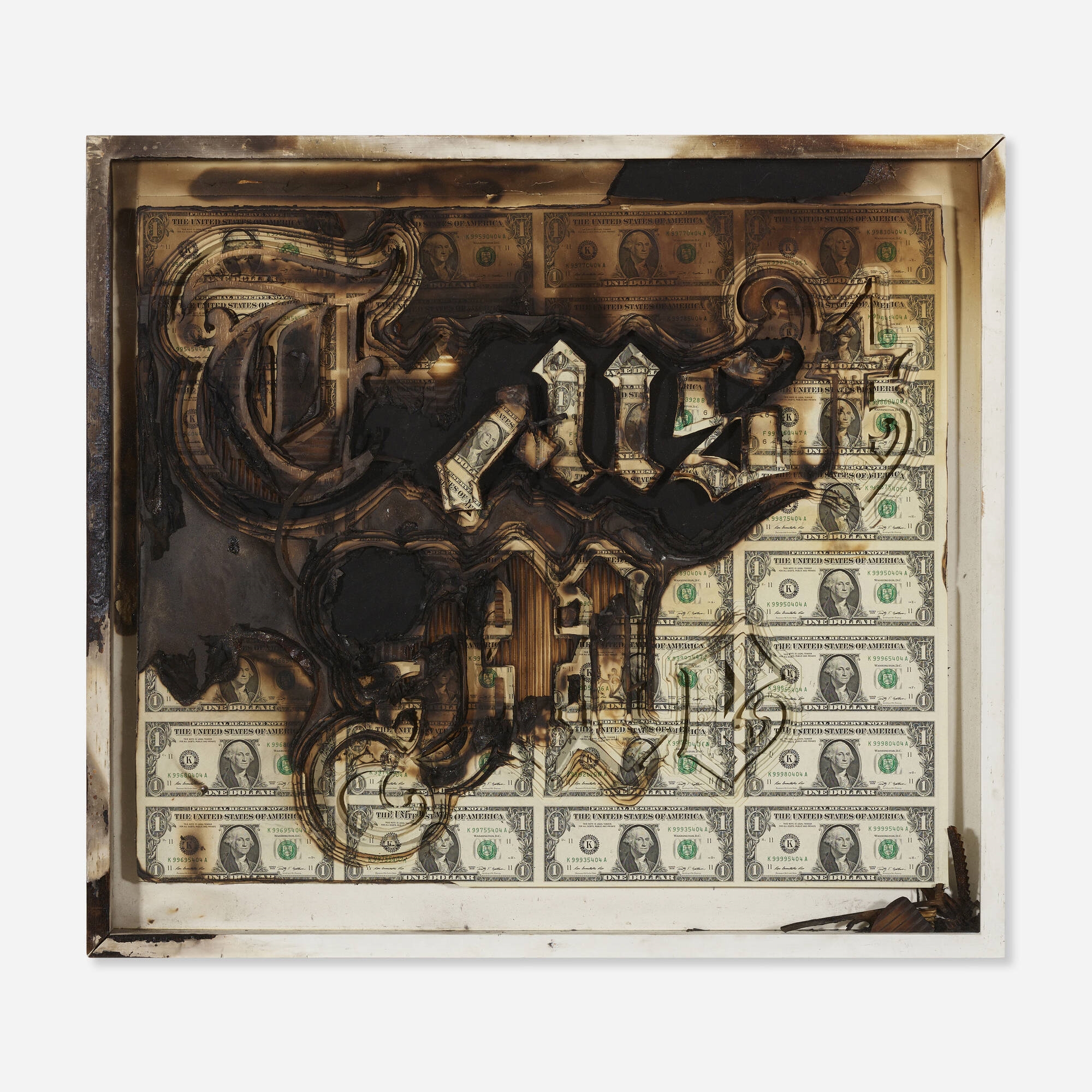 Artwork by Scott Campbell, The Burned Trust Me, Made of artist's frame