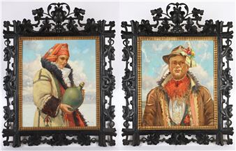 Snoubenci z Moravského Slovácka - párové obrazy - Vilém Topinka