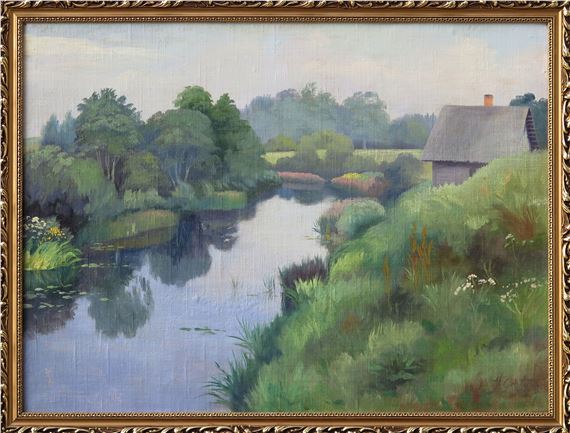 Pirtiņa pie upītes vasarā 1938 by Hugo Karlis Grotuss, 1938