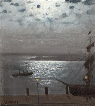 Moonlight over Flensburg Fjord - Jacob Nöbbe
