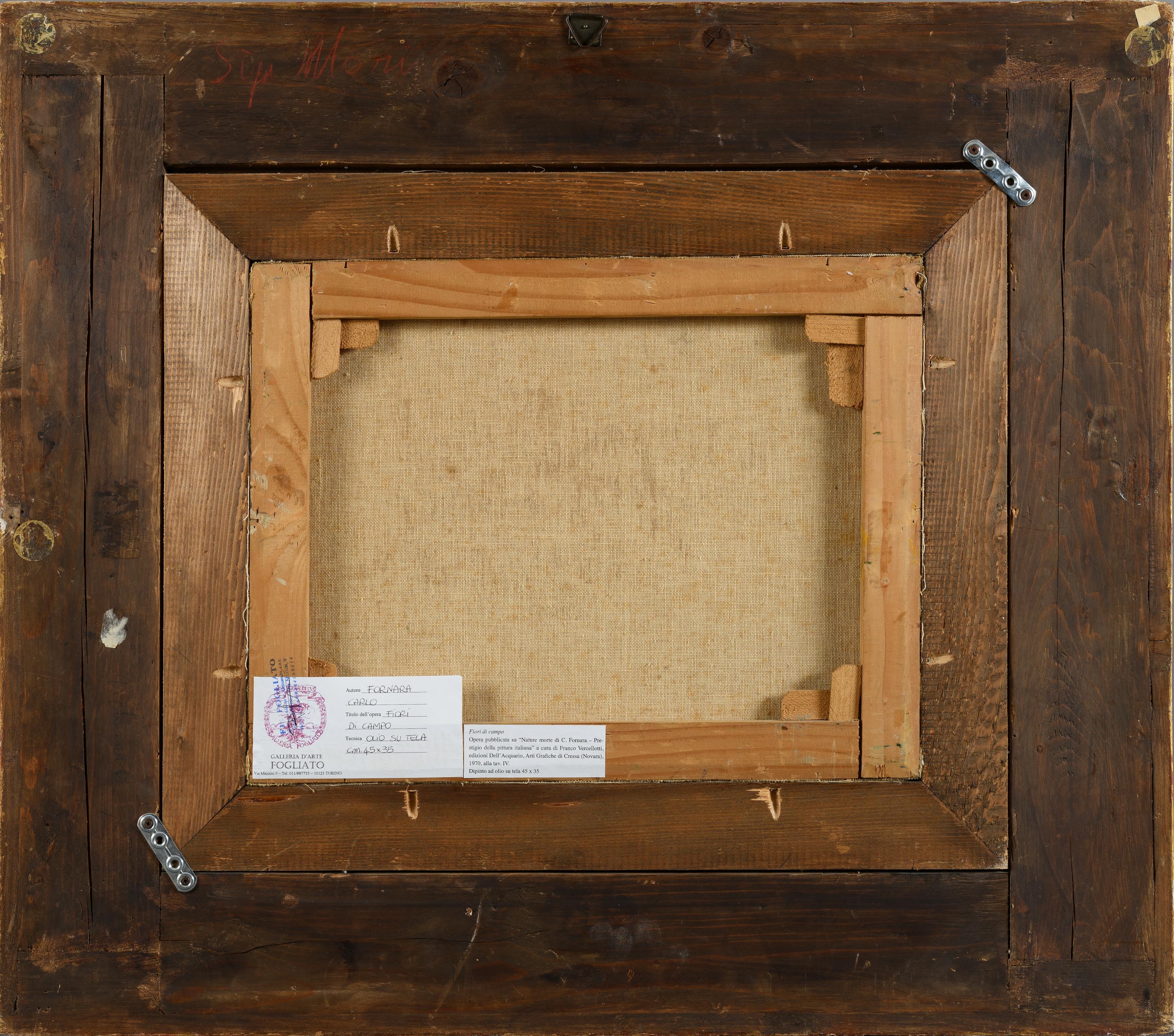 Artwork by Carlo Fornara, Nature morte aux fleurs des champs, Made of oil on canvas