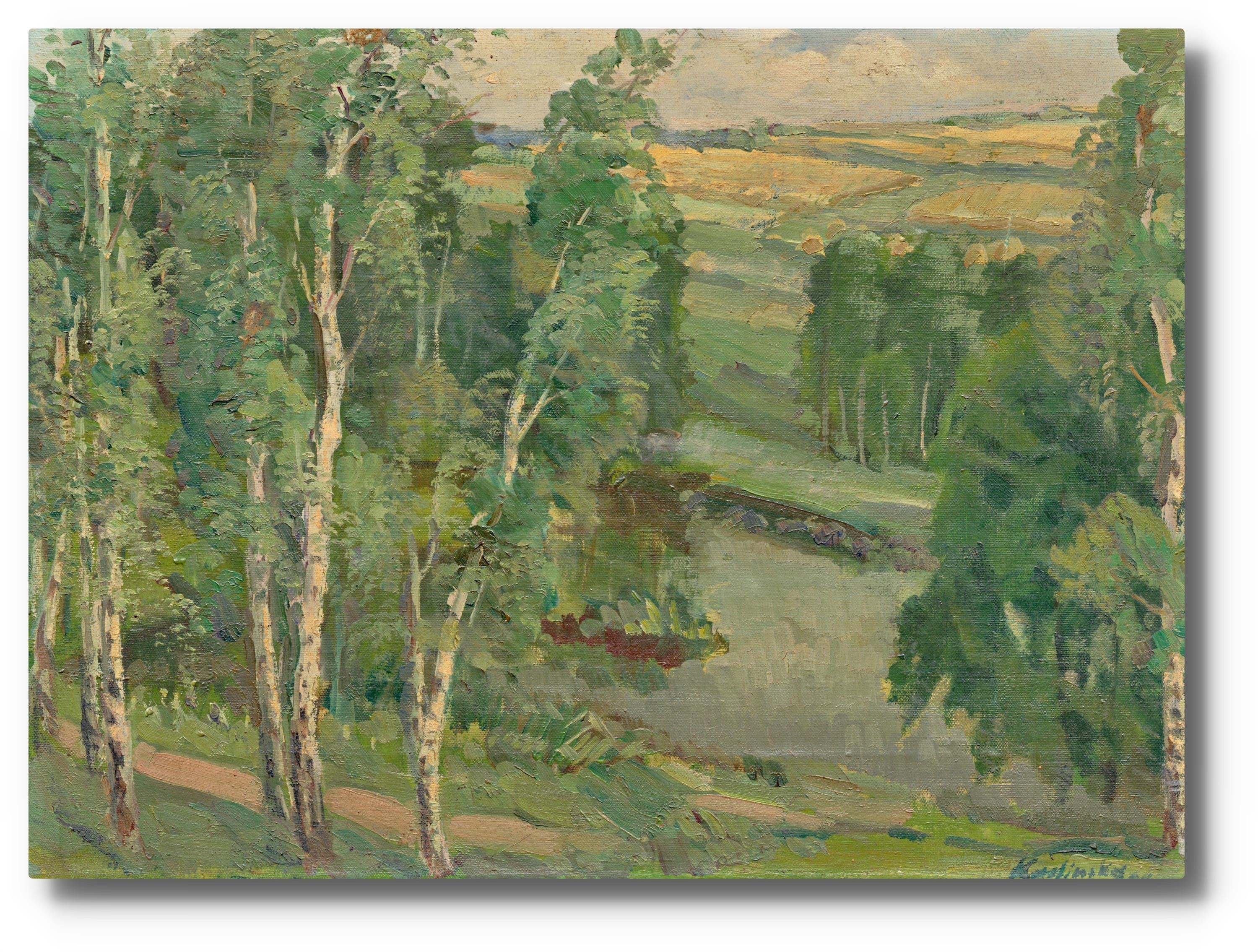 Artwork by Jiri  Karlinsky, BŘÍZY V LESE, Made of oil on canvas