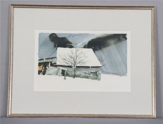 Robert James Foose | Rural Barn in Winter (Circa 1979) | MutualArt