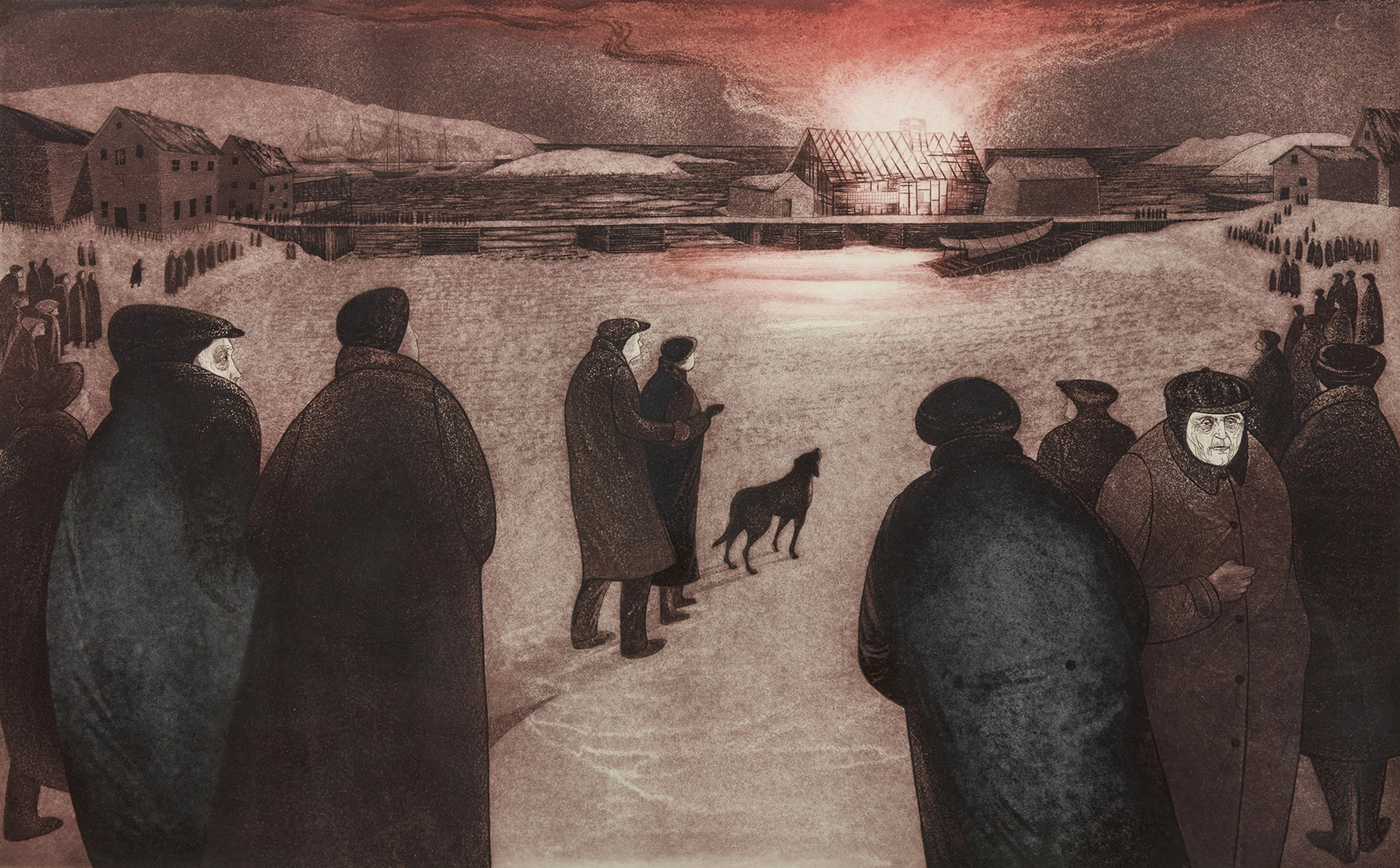 David Blackwood | The Burning of William Fifield’s Forge (1974) | MutualArt
