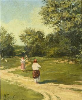 Schnitterinnen auf der Wiese - Mikhail Markelovich Guzhavin