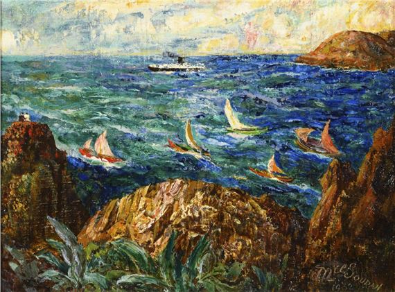 Atlantic coast with sailors - Maurice Soudan