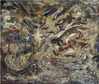 Abstract landscape with ship - Peter Reichet