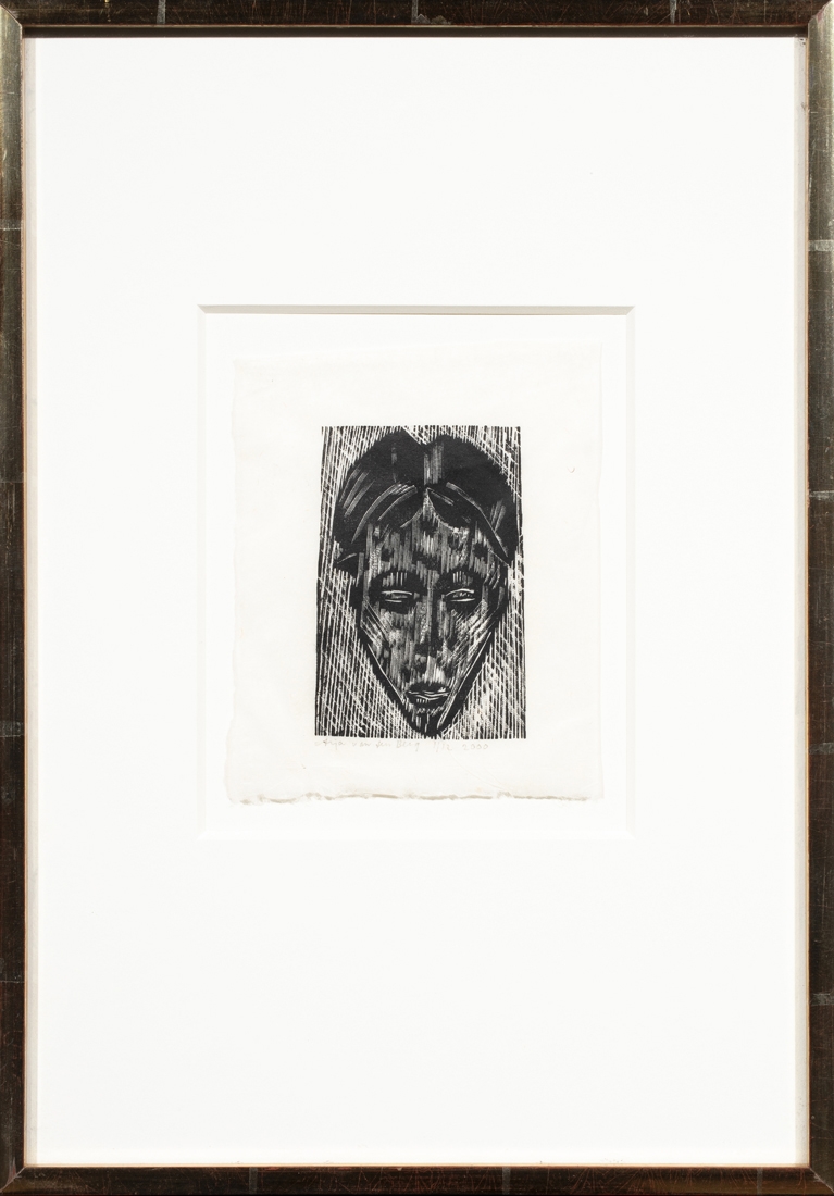 Artwork by Arja van den Berg, Untitled (Face), Made of woodcut