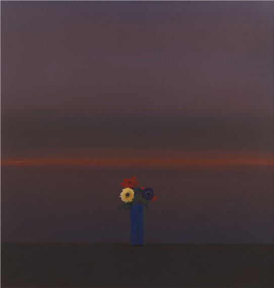 Atlantic Horizon with Flowers in a Vase by John Miller